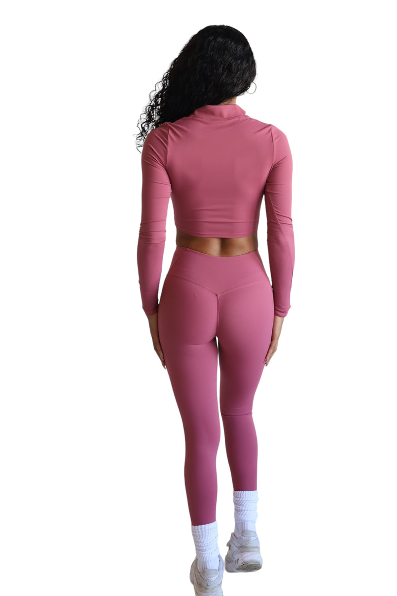 PEARL PINK HALF ZIP COMPRESSION SET