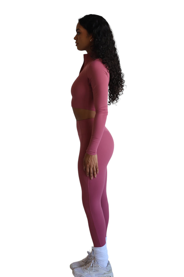 PEARL PINK HALF ZIP COMPRESSION SET