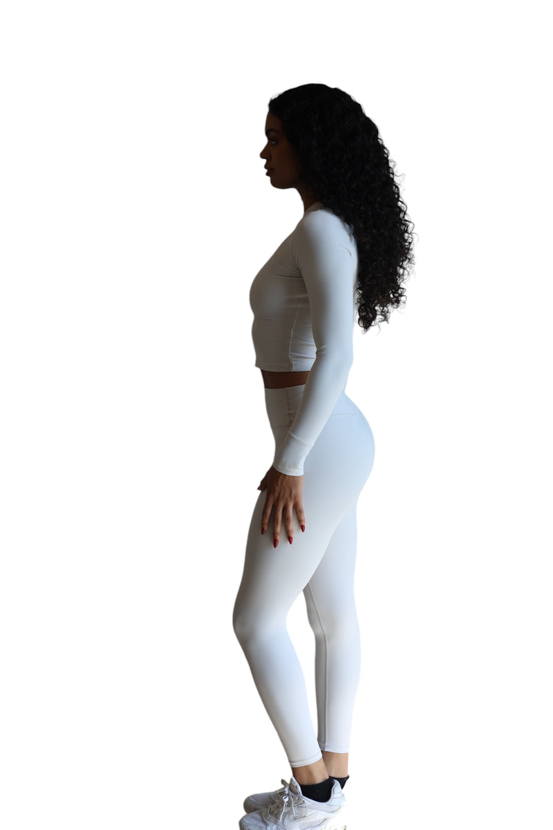 IVORY LONG SLEEVE TEE COMPRESSION SET